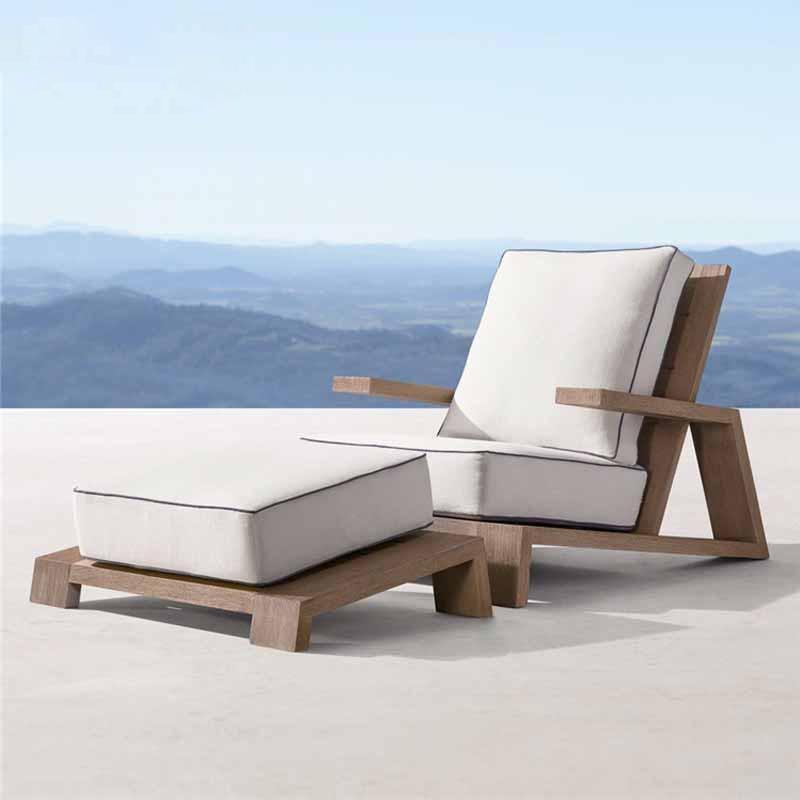 Chandler Oak Lounge Chair And Ottoman, Outdoor Chair | DodiTec WC1