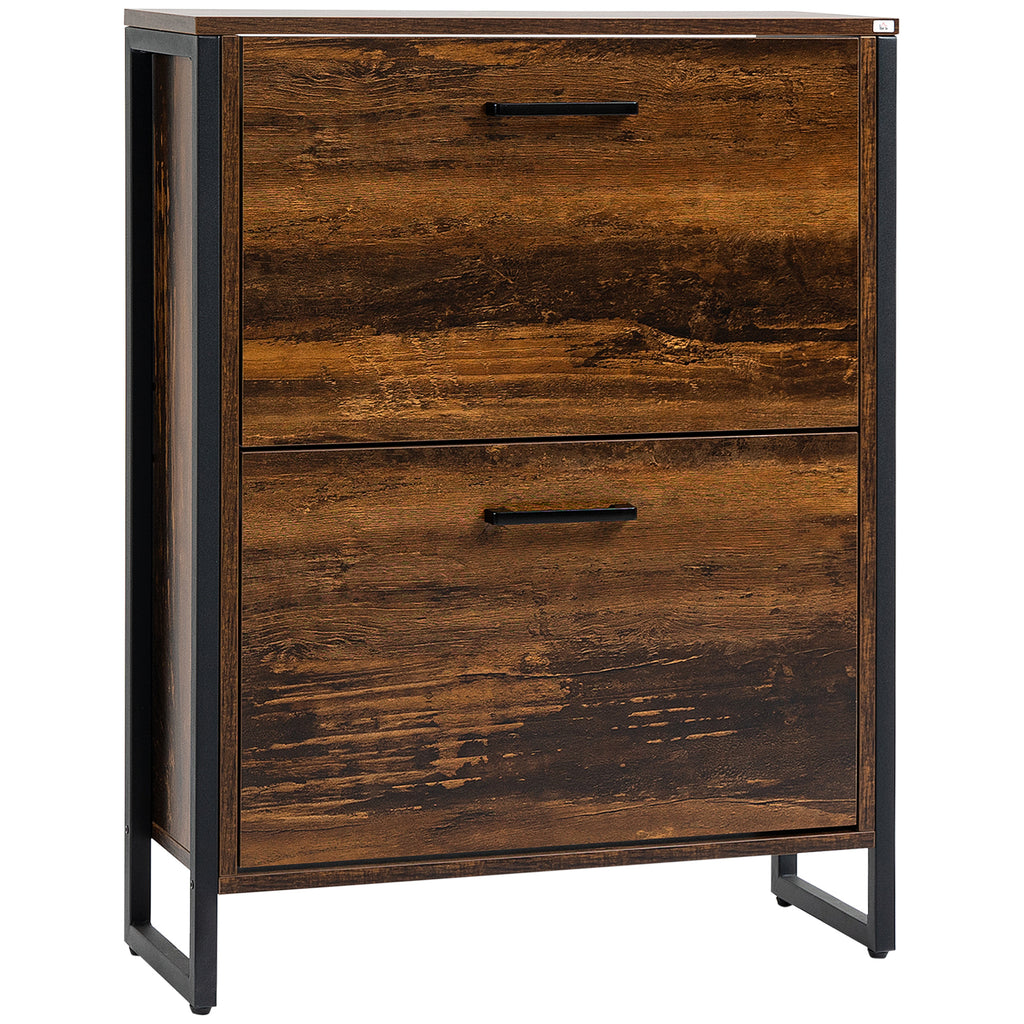 DodiOnline 12-Shoe, Two-Door Storage Cabinet - Wood-Effect