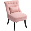 DodiOnline Fabric Single Sofa Dining Chair Tub Chair Upholstered W/ Pillow Solid Wood Leg Home Living Room Furniture Pink