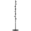 DodiOnline Coat Rack Free Standing Hall Tree with 8 Round Disc Hooks for Clothes, Hats,Purses, Steel Entryway Coat Stand with Marble Base for Entryway, Living Room, Bedroom, Black