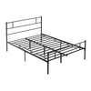 DodiOnline Double Metal Bed Frame Solid Bedstead Base with Headboard and Footboard, Metal Slat Support and Underbed Storage Space, Bedroom Furniture, Black