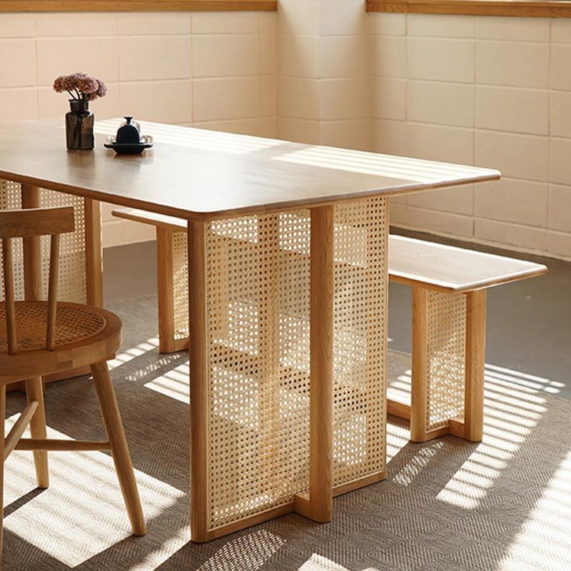 Gavril Rattan Dining Table, Oak | DodiTec WC1