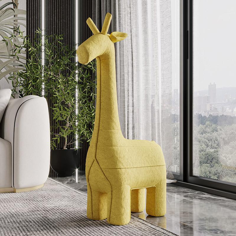 Giraffe Design Chair, Yellow Fabric, Kid Chair | DodiTec WC1