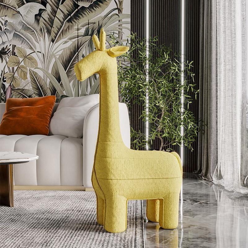 Giraffe Design Chair, Yellow Fabric, Kid Chair | DodiTec WC1