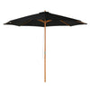 DodiOnline 3(m) Garden Parasol, Pulley Operated Patio Umbrella, Wooden Table Market Umbrella with Rope Pulley Mechanism and 8 Ribs, Black