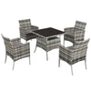 DodiOnline Five-Pieces Rattan Dining Set - Mixed Grey