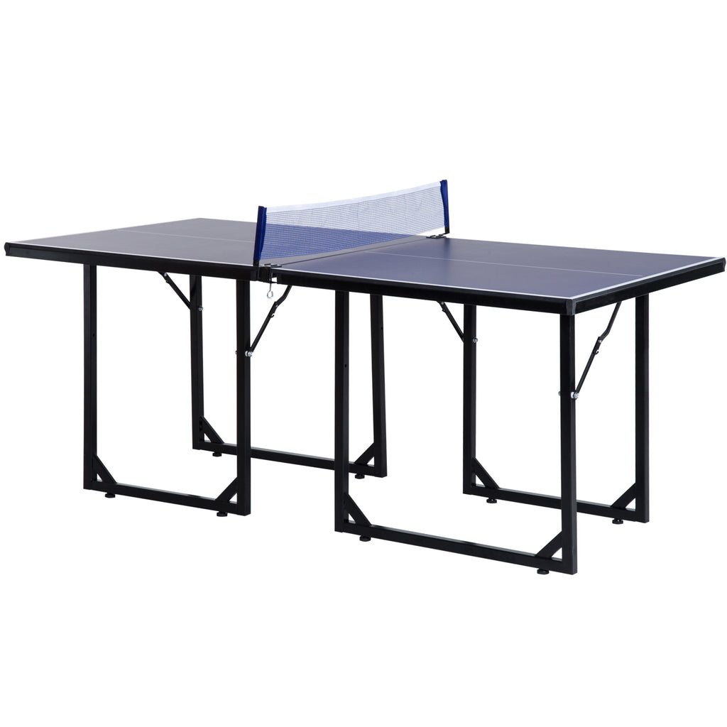 DodiOnline 6ft 182cm Mini Table Tennis Table Folding Ping Pong Table with Net Multi-Use Table for Indoor Outdoor Game, Blue