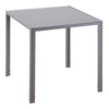 DodiOnline Modern Square Dining Table for 2-4 People, with Glass Top & Metal Legs for Dining Room, Living Room, Grey