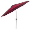 DodiOnline 3(m) Tilting Parasol Garden Umbrellas, Outdoor Sun Shade with 8 Ribs, Tilt and Crank Handle for Balcony, Bench, Garden, Wine Red