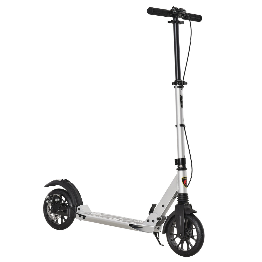 DodiOnline Teen/Adults Aluminium Folding Kick Scooter w/ Shock Mitigation System Silver