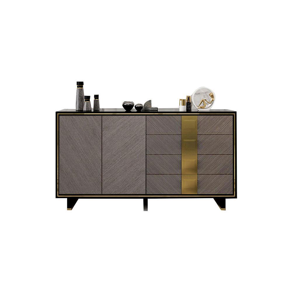 IS82 Large Sideboard, Grey & Gold, Clearance | DodiTec WC1