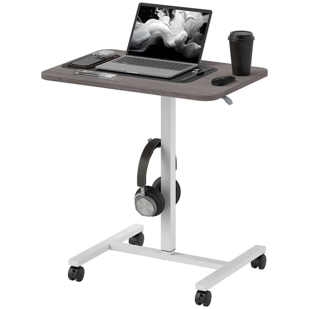 DodiOnline 75-115cm Manual Adjustable Sit-To-Stand Desk - White/Grey