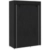 DodiOnline Fabric Wardrobe, Portable Wardrobe with 6 Shelves, 1 Hanging Rail, Foldable Closets, 103 x 43 x 162.5 cm, Black