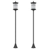 DodiOnline Set of Two 1.8m Traditional Style Solar Lamp Posts - Black