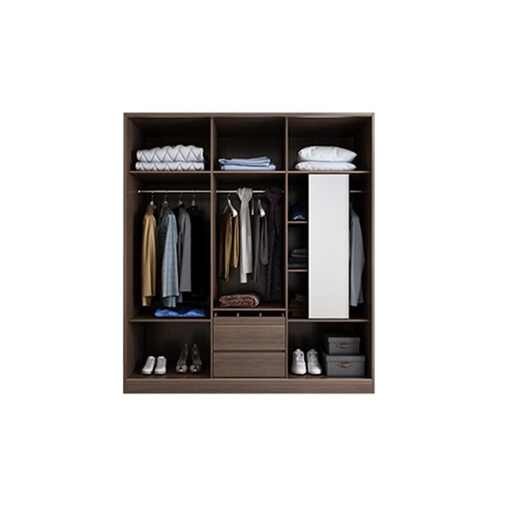 KA9336 Wardrobe, Rosewood & Black | DodiTec WC1