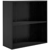 DodiOnline 2 Tier Bookshelf, Low Bookcase with Adjustable Shelf, 2 Compartments for Home Office, Living Room, Study, Black