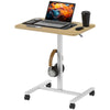 DodiOnline 75-115cm Manual Adjustable Sit-To-Stand Desk - White/Wood-Effect