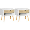 DodiOnline Set of 2 Bedside Table with Drawer and Shelf