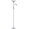 DodiOnline Modern Floor Lamp, Uplighter 2-Light Reading Lamp with Adjustable Heads, Tall Standing Lamp for Living Room, Bedroom, Office