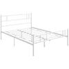 DodiOnline Double Metal Bed Frame Solid Bedstead Base with Headboard and Footboard, Metal Slat Support and Underbed Storage Space, Bedroom Furniture, White