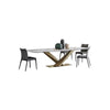 LUCI Dining Table, Sintered Stone And Gold | DodiTec WC1