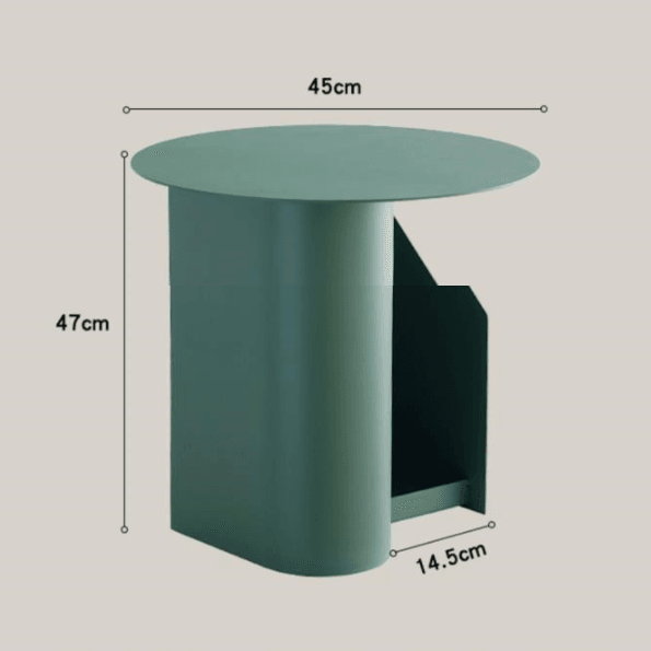 M39 Green Side Table With Side Storage | DodiTec WC1