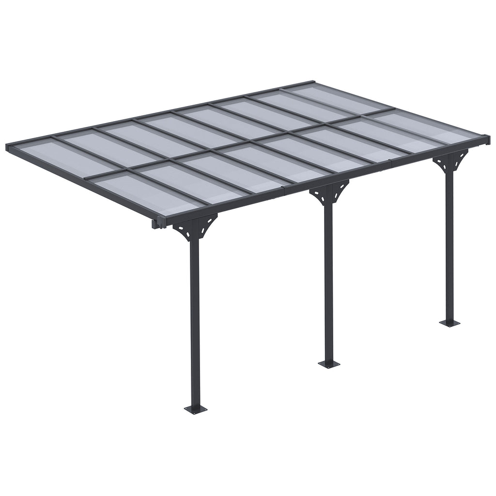 DodiOnline Outdoor Patio Gazebo Pergola, Aluminum Post, 4.35 x 3 m PC Roof