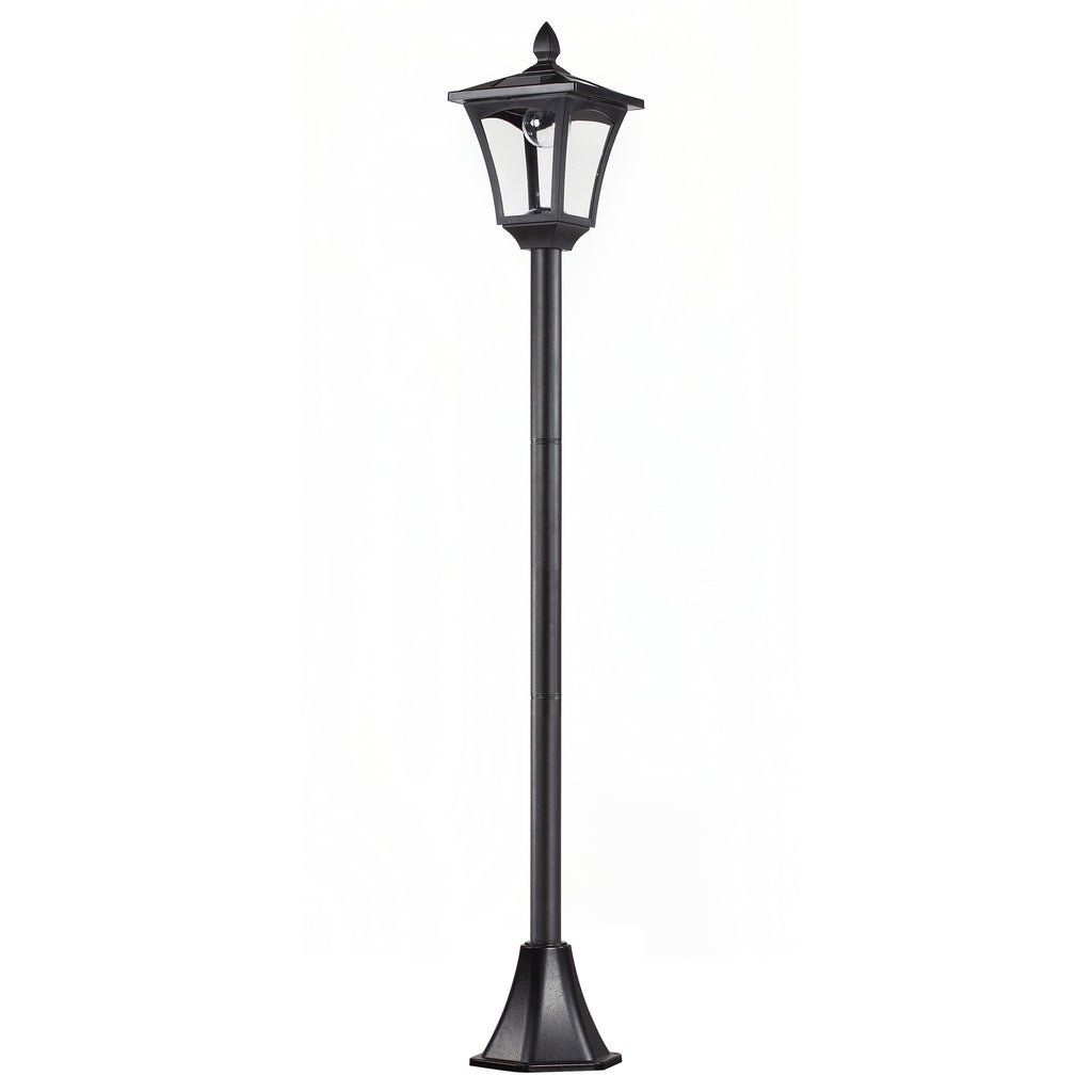 DodiOnline Outdoor Garden Solar Post Lamp Sensor Dimmable LED Lantern Bollard Pathway 1.6M Tall – Black