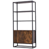 DodiOnline Industrial Bookshelf, Storage Shelf, Large Bookcase with 3 Open Shelves, Multifunctional Rack for Living Room, Office, Rustic Brown and Black