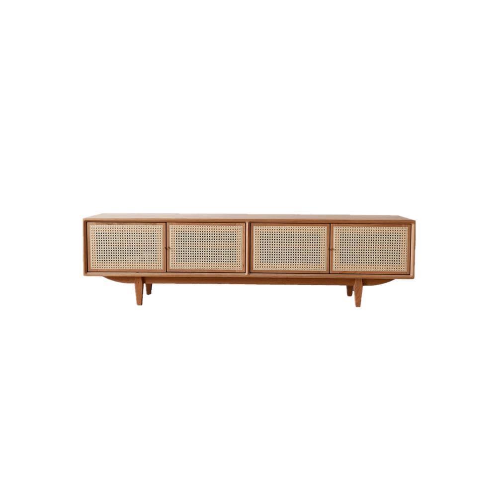 Pavia TV Stand, Rattan & Oak | DodiTec WC1