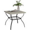 DodiOnline Four-Seater Steel Garden Table, with Parasol Hole - Grey/Black