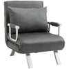 DodiOnline 4-in-1 Faux Suede Chair Bed - Grey