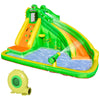 DodiOnline 5 in 1 Kids Bouncy Castle Large Crocodile Style Inflatable House Slide Basket Water Pool Gun Climbing Wall with Blower Carrybag for Kids Age 3-8, 3.85 x 2.85 x 2.25m