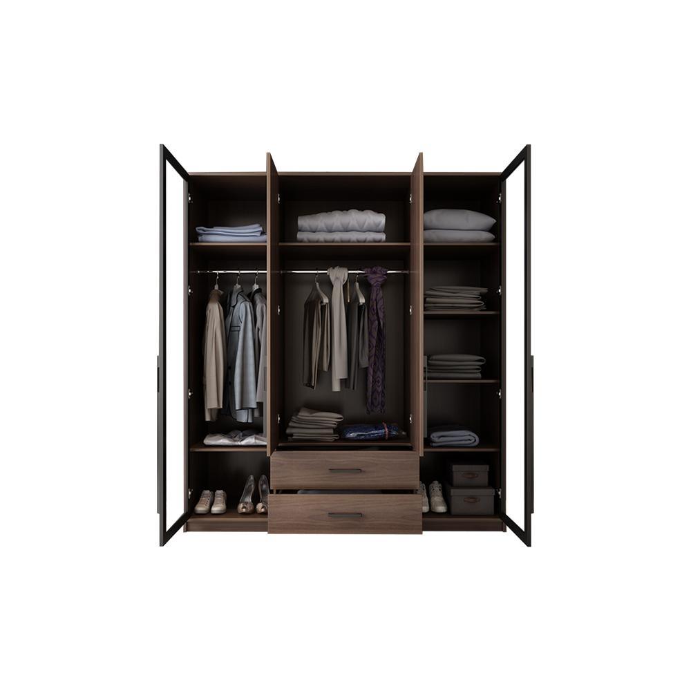 Sanders Wardrobe, Wooden & Black | DodiTec WC1