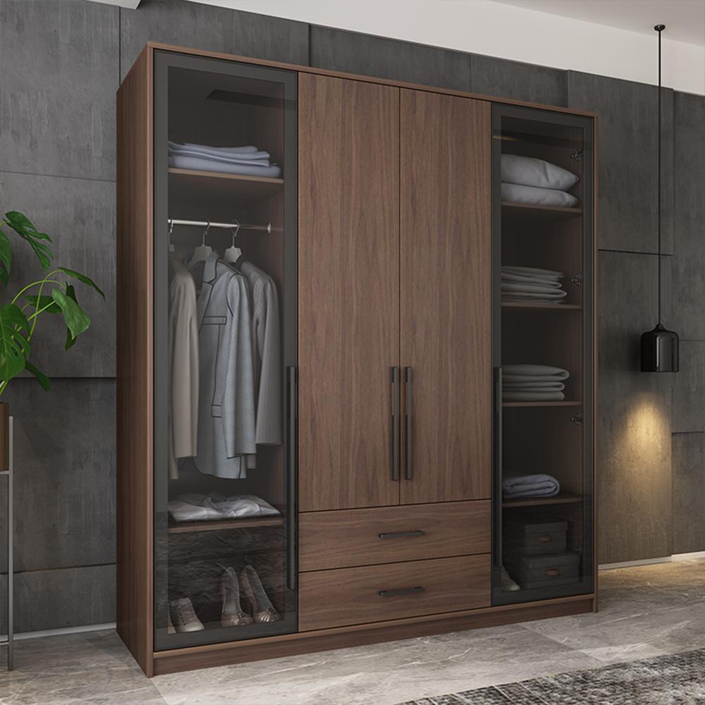 Sanders Wardrobe, Wooden & Black | DodiTec WC1