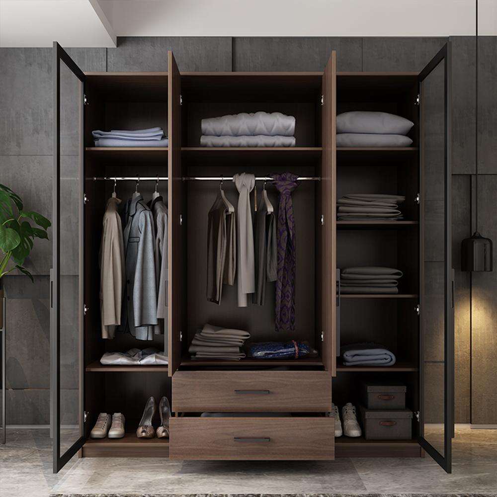 Sanders Wardrobe, Wooden & Black | DodiTec WC1