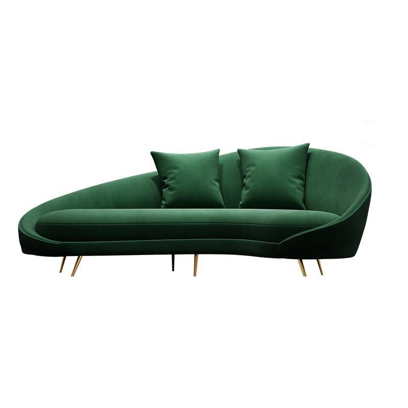 Slender Modern Curved Armchair, Velvet | DodiTec WC1