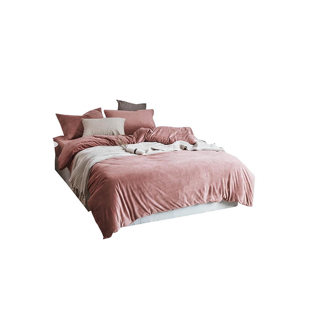 ST254 Velvet Duvet Cover + Bed Sheet + 2 Pillowcases, King | DodiTec WC1