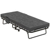 DodiOnline Single Steel Frame Folding Bed, with Wheels - Black/Grey