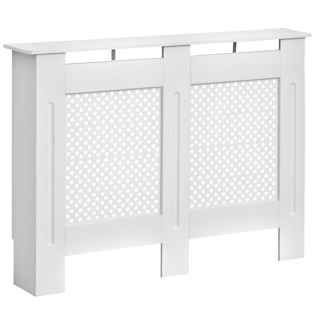 DodiOnline Wooden Radiator Cover Heating Cabinet Modern Home Furniture Grill Style White Painted (Medium)