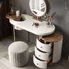 Tandy Dressing Table With LED Mirror, White, Makeup Vanity | DodiTec WC1