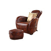 Saddle Chair And Footstool, Loft Style, Oil Wax Leather | DodiTec WC1