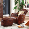 Saddle Chair And Footstool, Loft Style, Oil Wax Leather | DodiTec WC1