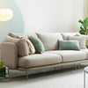 U182 Three Seater Corner Sofa, Off-White Cotton Linen | DodiTec WC1