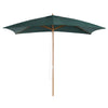 DodiOnline 2 x 3m Wooden Garden Parasol Umbrella Outdoor Sun Shade Canopy, Green