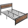 DodiOnline Double Size Metal Bed Frame with Headboard & Footboard, Strong Slat Support Full Bed Frame w/ Underbed Storage Space, Bedroom Furniture For Adults