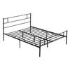 DodiOnline King Metal Bed Frame Solid Bedstead Base with Headboard and Footboard, Metal Slat Support and Underbed Storage Space, Bedroom Furniture, Black