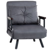 DodiOnline 4-in-1 Velvet-Feel Single Chair Bed, with Pillow - Charcoal Grey