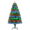 DodiOnline 5 Feet Prelit Artificial Christmas Tree with Multi-Coloured Fiber Optic LED Light, Holiday Home Xmas Decoration, Green