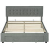 DodiOnline King Size Ottoman Bed Frame, with Front Drawer - Grey